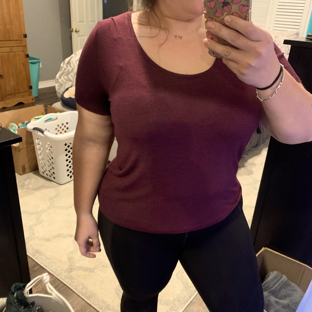 A New Day Maroon Scoop Neck Tshirt